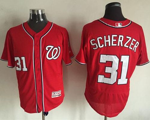 Nationals #31 Max Scherzer Red Flexbase Authentic Collection Stitched MLB Jersey Nationals #31 Max Scherzer Red Flexbase Authentic Collection Stitched MLB Jersey