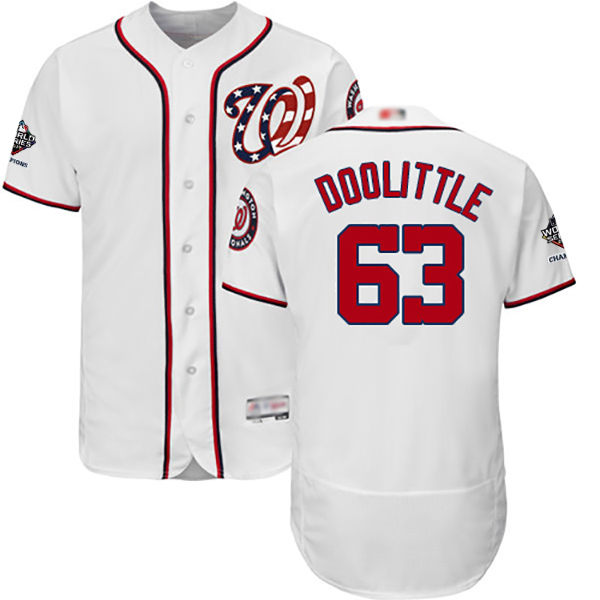 Nationals #63 Sean Doolittle White Flexbase Authentic Collection 2019 World Series Champions Stitched MLB Jersey Nationals #63 Sean Doolittle White Flexbase Authentic Collection 2019 World Series Champions Stitched MLB Jersey