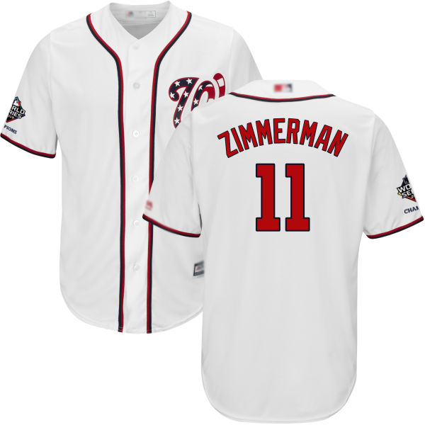 Nationals #11 Ryan Zimmerman White New Cool Base 2019 World Series Champions Stitched MLB Jersey Nationals #11 Ryan Zimmerman White New Cool Base 2019 World Series Champions Stitched MLB Jersey
