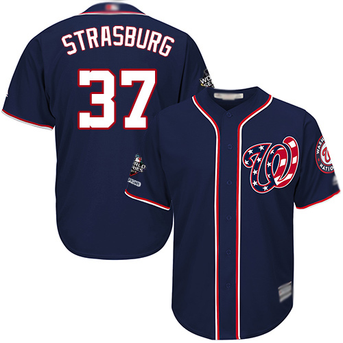 Nationals #37 Stephen Strasburg Navy Blue New Cool Base 2019 World Series Champions Stitched MLB Jersey Nationals #37 Stephen Strasburg Navy Blue New Cool Base 2019 World Series Champions Stitched MLB Jersey