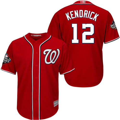 Nationals #12 Howie Kendrick Red Cool Base 2019 World Series Champions Stitched MLB Jersey Nationals #12 Howie Kendrick Red Cool Base 2019 World Series Champions Stitched MLB Jersey
