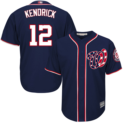 Nationals #12 Howie Kendrick Navy Blue Cool Base Stitched MLB Jersey