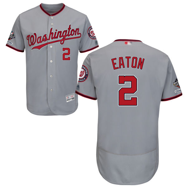 Nationals #2 Adam Eaton Grey Flexbase Authentic Collection 2019 World Series Champions Stitched MLB Jersey Nationals #2 Adam Eaton Grey Flexbase Authentic Collection 2019 World Series Champions Stitched MLB Jersey