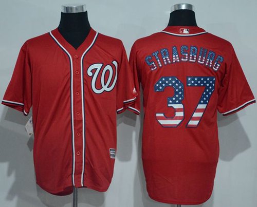Nationals #37 Stephen Strasburg Red USA Flag Fashion Stitched MLB Jersey Nationals #37 Stephen Strasburg Red USA Flag Fashion Stitched MLB Jersey
