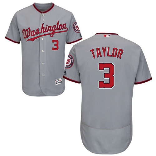 Nationals #3 Michael Taylor Grey Flexbase Authentic Collection Stitched MLB Jersey Nationals #3 Michael Taylor Grey Flexbase Authentic Collection Stitched MLB Jersey