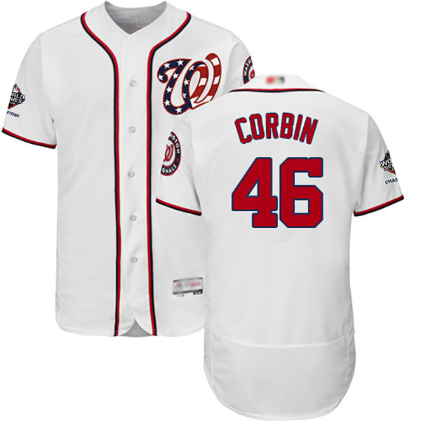 Nationals #46 Patrick Corbin White Flexbase Authentic Collection 2019 World Series Champions Stitched MLB Jersey Nationals #46 Patrick Corbin White Flexbase Authentic Collection 2019 World Series Champions Stitched MLB Jersey