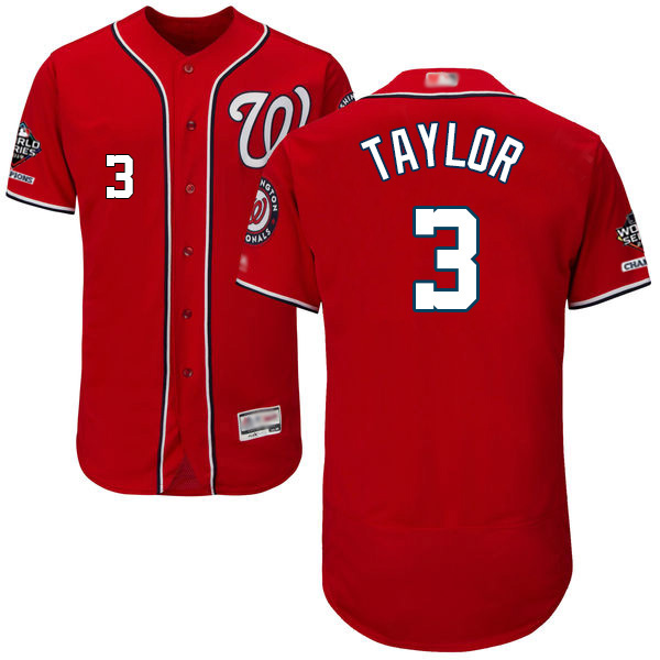 Nationals #3 Michael Taylor Red Flexbase Authentic Collection 2019 World Series Champions Stitched MLB Jersey Nationals #3 Michael Taylor Red Flexbase Authentic Collection 2019 World Series Champions Stitched MLB Jersey