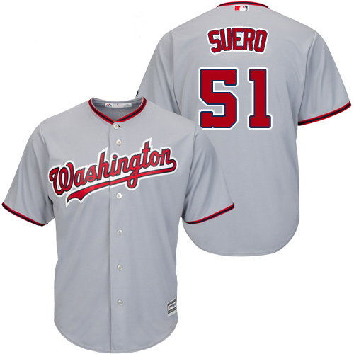 Nationals #51 Wander Suero Grey New Cool Base Stitched MLB Jersey Nationals #51 Wander Suero Grey New Cool Base Stitched MLB Jersey