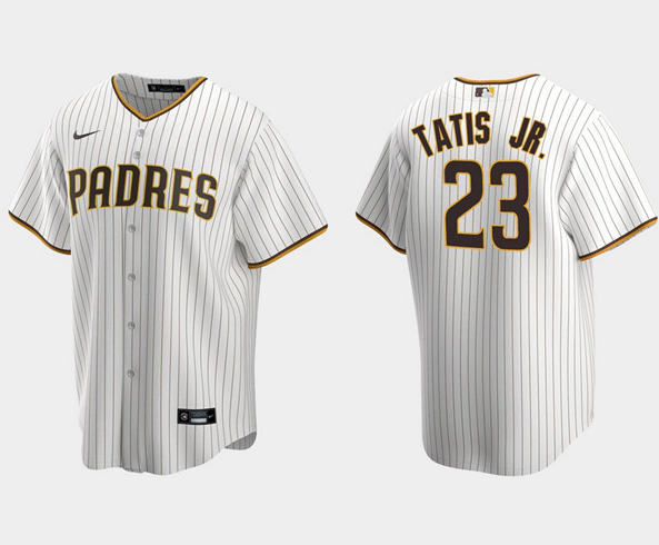 Men's San Diego Padres White #23 Fernando Tatis Jr. Stitched Baseball Jersey Men's San Diego Padres White #23 Fernando Tatis Jr. Stitched Baseball Jersey