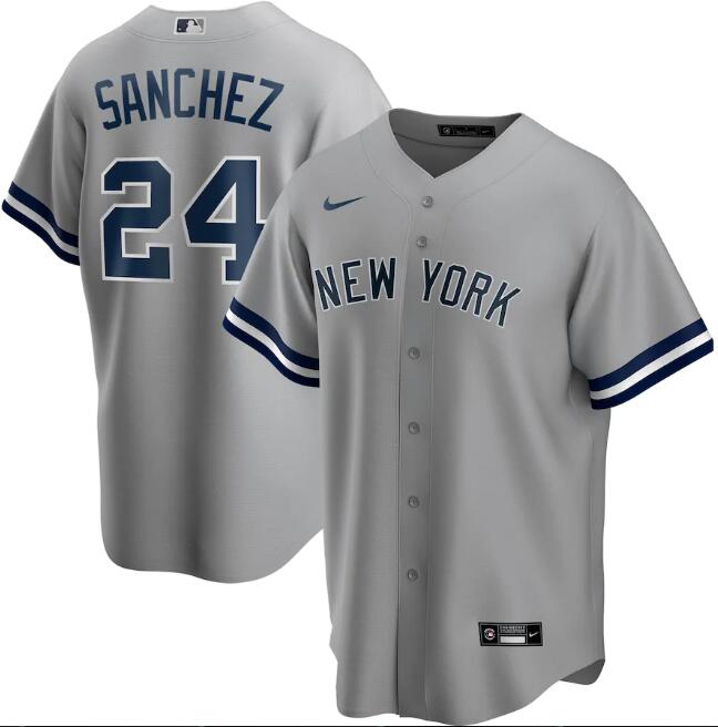 Men's New York Yankees #24 Gary Sánchez Grey MLB Cool Base Stitched Jersey Men's New York Yankees #24 Gary Sánchez Grey MLB Cool Base Stitched Jersey