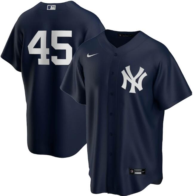Men's New York Yankees #45 Gerrit Cole Navy MLB Cool Base Stitched Jersey Men's New York Yankees #45 Gerrit Cole Navy MLB Cool Base Stitched Jersey
