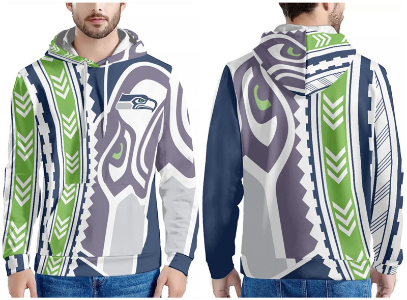 Men's Seattle Seahawks Green/Navy Pullover Hoodie Men's Seattle Seahawks Green/Navy Pullover Hoodie