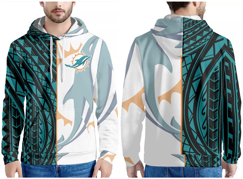 Men's Miami Dolphins Aqua/Black/White Pullover Hoodie Men's Miami Dolphins Aqua/Black/White Pullover Hoodie