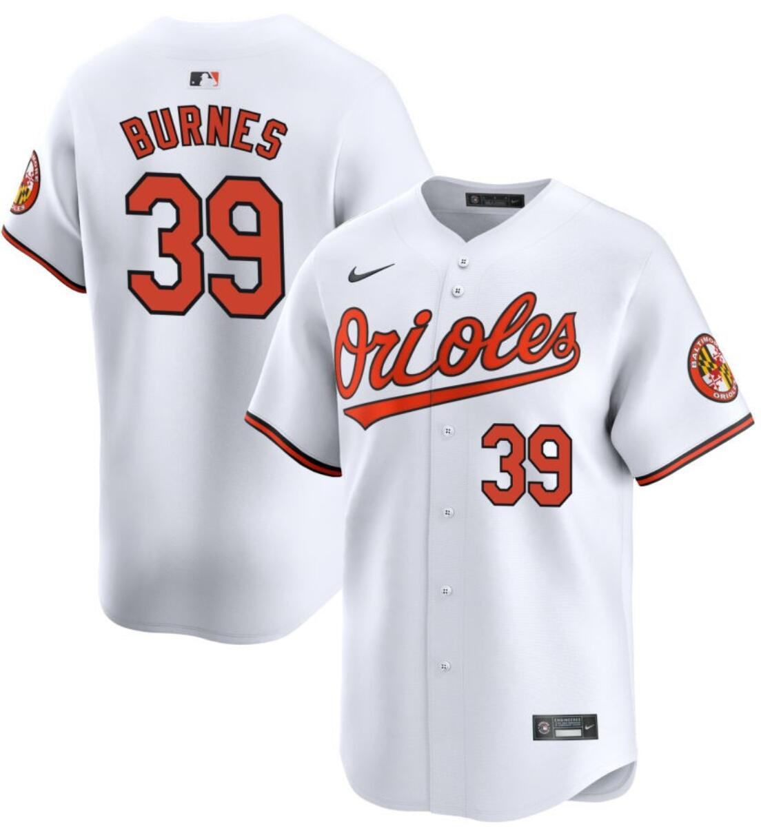 Men's Baltimore Orioles #39 Corbin Burnes White 2024 Home Limited Cool Base Stitched Baseball Jersey Men's Baltimore Orioles #39 Corbin Burnes White 2024 Home Limited Cool Base Stitched Baseball Jersey