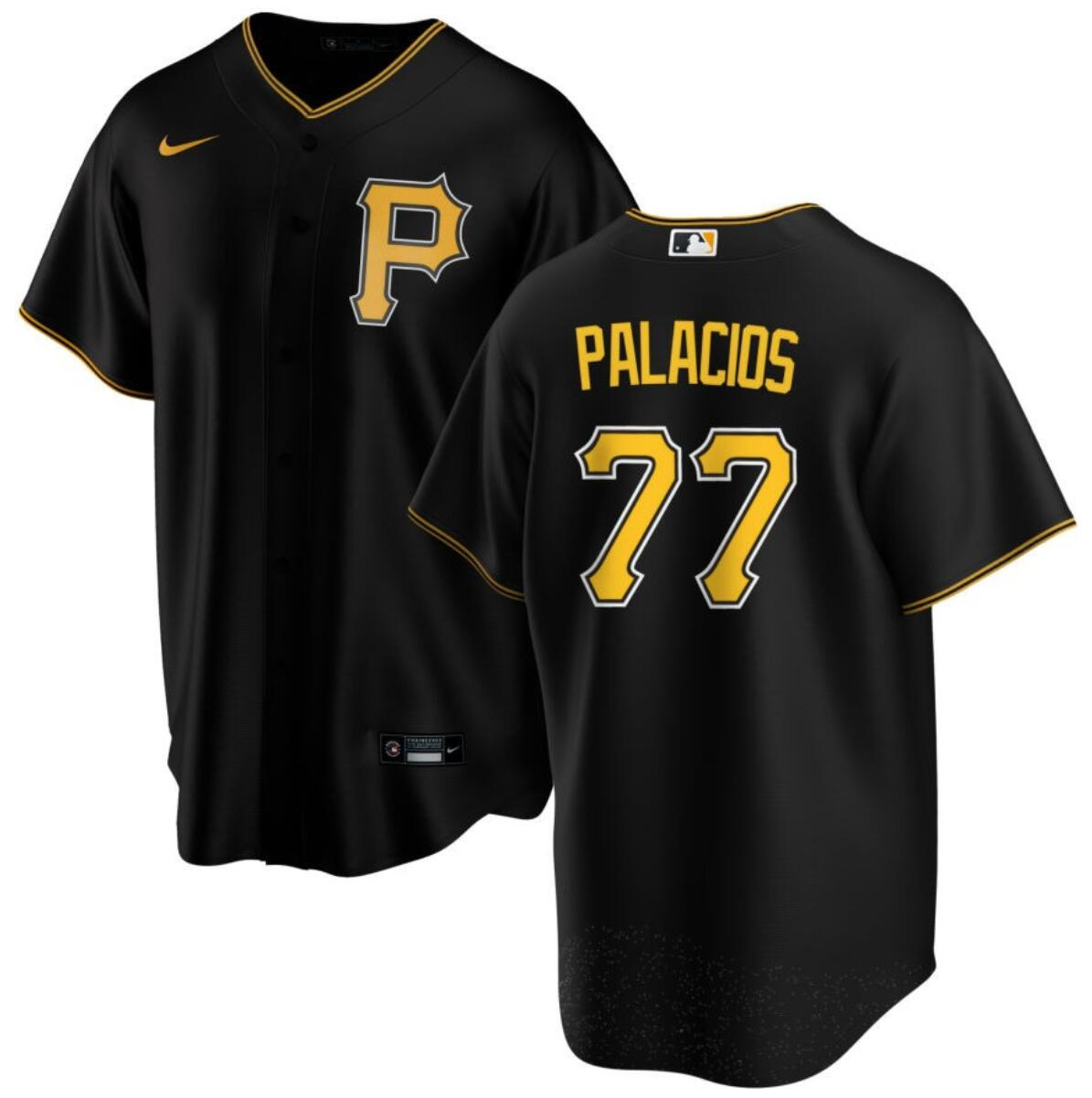 Men's Pittsburgh Pirates #77 Joshua Palacios Black Cool Base Stitched Baseball Jersey Men's Pittsburgh Pirates #77 Joshua Palacios Black Cool Base Stitched Baseball Jersey