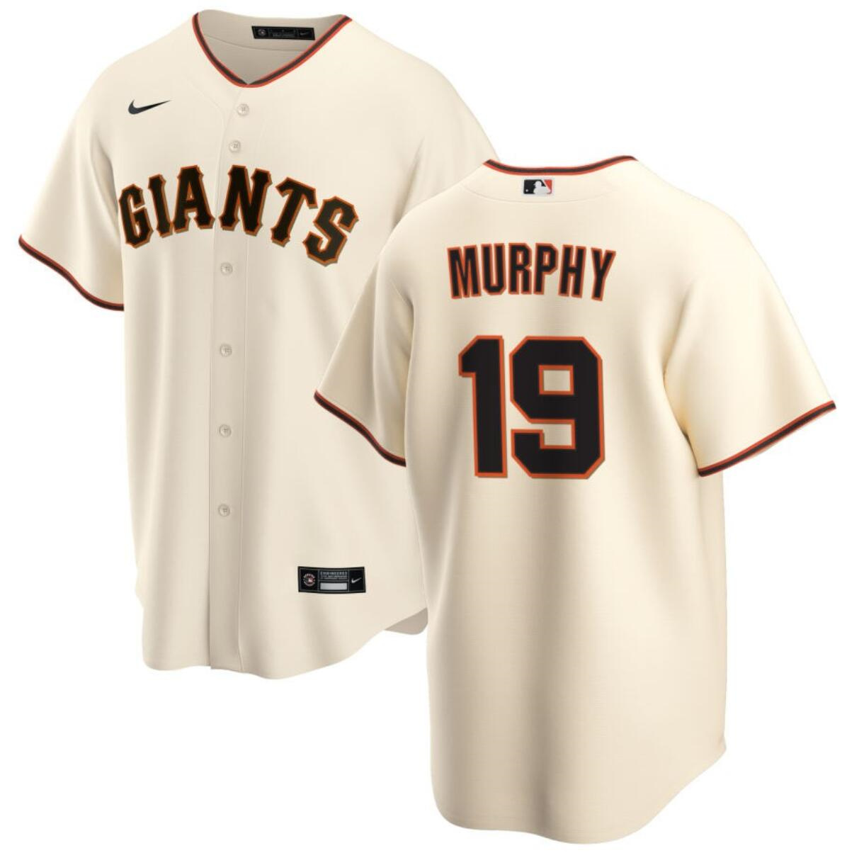 Men's San Francisco Giants #19 Tom Murphy Cream Cool Base Stitched Jersey Men's San Francisco Giants #19 Tom Murphy Cream Cool Base Stitched Jersey