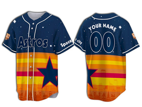 Men's Houston Astros Customized Rainbow Stitched Baseball Jersey Men's Houston Astros Customized Rainbow Stitched Baseball Jersey