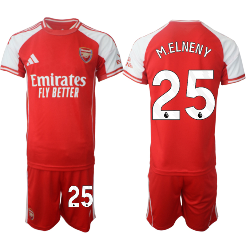Men's Arsenal F.C #25 Mohamed Elneny Red 2025 Home Soccer Jersey Suit Men's Arsenal F.C #25 Mohamed Elneny Red 2025 Home Soccer Jersey Suit