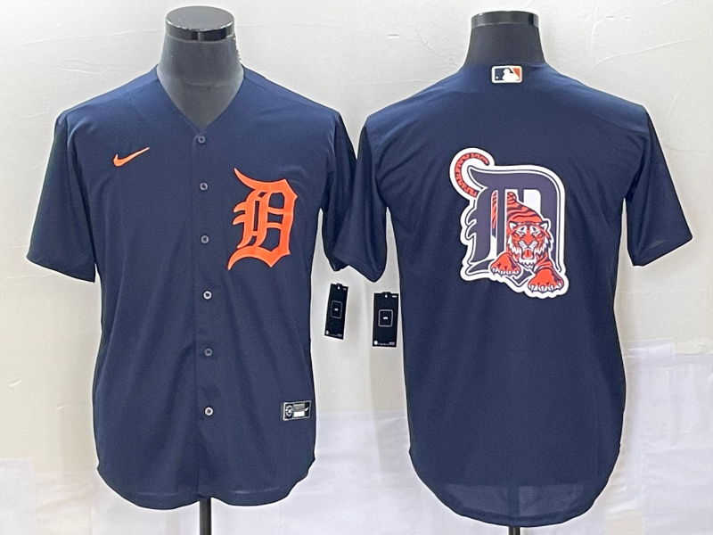 Men's Detroit Tigers Navy/Orange Team Big Logo Cool Base Stitched Jersey Men's Detroit Tigers Navy/Orange Team Big Logo Cool Base Stitched Jersey