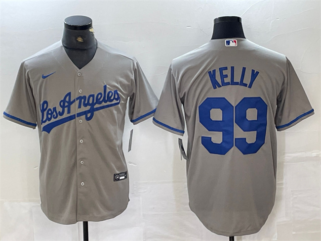 Men's Los Angeles Dodgers #99 Joe Kelly Grey 2024 Cool Base Limited Stitched Baseball Jersey Men's Los Angeles Dodgers #99 Joe Kelly Grey 2024 Cool Base Limited Stitched Baseball Jersey
