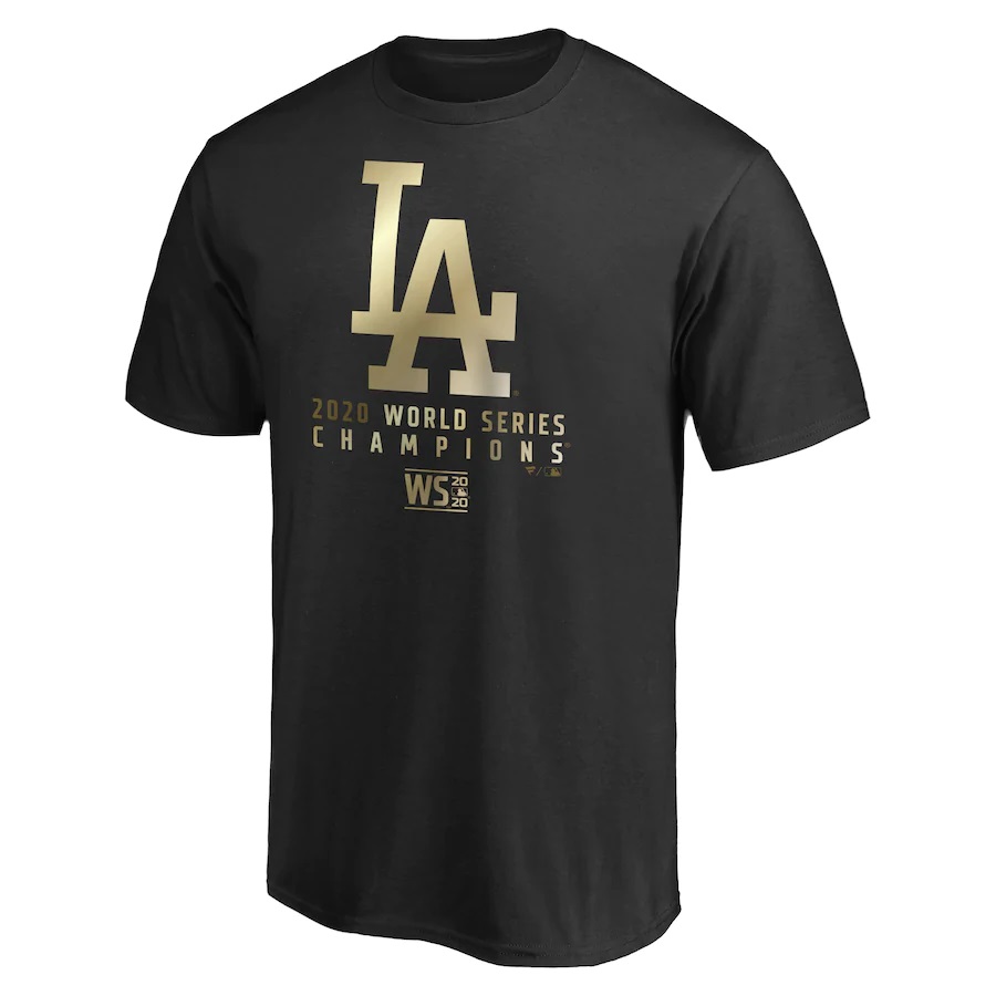 Men's Los Angeles Dodgers Black 2020 World Series Champions T-Shirt Men's Los Angeles Dodgers Black 2020 World Series Champions T-Shirt