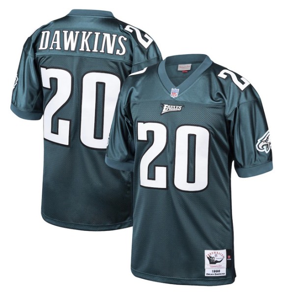 Men's Philadelphia Eagles #20 Brian Dawkins Green Mitchell & Ness 1996 Throwback Stitched Jersey Men's Philadelphia Eagles #20 Brian Dawkins Green Mitchell & Ness 1996 Throwback Stitched Jersey