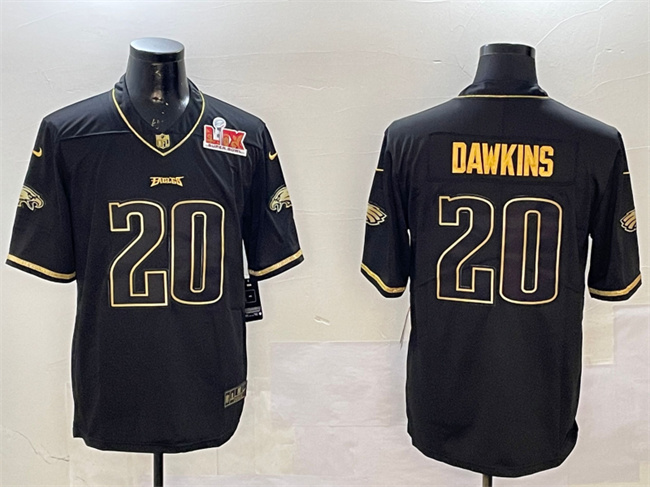 Men's Philadelphia Eagles #20 Brian Dawkins Black/Gold 2025 Super Bowl LIX Patch Salute To Service Vapor Untouchable Limited Stitched Football Jersey Men's Philadelphia Eagles #20 Brian Dawkins Black/Gold 2025 Super Bowl LIX Patch Salute To Service Vapor Untouchable Limited Stitched Football Jersey