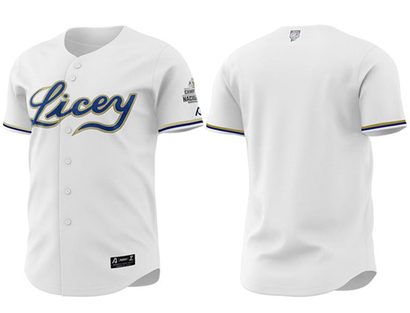Men's Tigres del Licey Full Button White Stitched Baseball Jersey Men's Tigres del Licey Full Button White Stitched Baseball Jersey