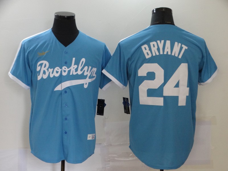 Men's Los Angeles Dodgers #24 Kobe Bryant Throwback Blue MLB Cool Base Stitched Jersey Men's Los Angeles Dodgers #24 Kobe Bryant Throwback Blue MLB Cool Base Stitched Jersey