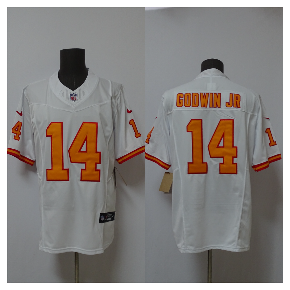 Men's Tampa Bay Buccaneers #14 Chris Godwin Jr. White 2025 F.U.S.E. Vapor Limited Stitched Jersey