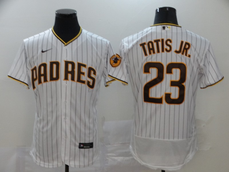Men's San Diego Padres #23 Fernando Tatis Jr. White Flex Base Stitched Baseball Jersey Men's San Diego Padres #23 Fernando Tatis Jr. White Flex Base Stitched Baseball Jersey