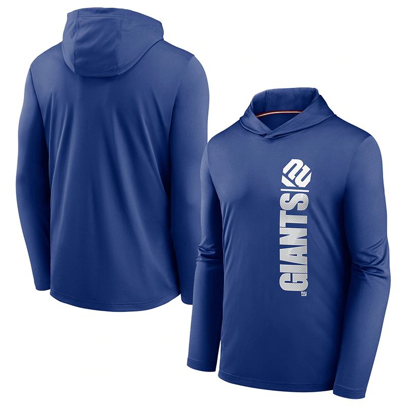 Men's New York Giants Blue Fan Gear Team Stack Hoodie Performance Long Sleeve T-Shirt Men's New York Giants Blue Fan Gear Team Stack Hoodie Performance Long Sleeve T-Shirt