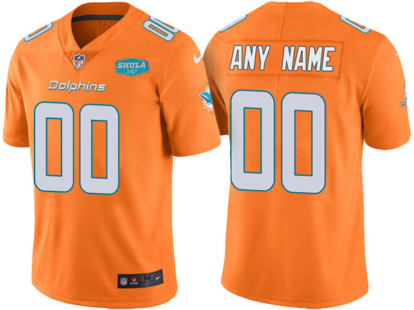 Men's Miami Dolphins ACTIVE PLAYER Custom Orange With 347 Shula Patch Vapor Untouchable Limited Stitched Jersey Men's Miami Dolphins ACTIVE PLAYER Custom Orange With 347 Shula Patch Vapor Untouchable Limited Stitched Jersey
