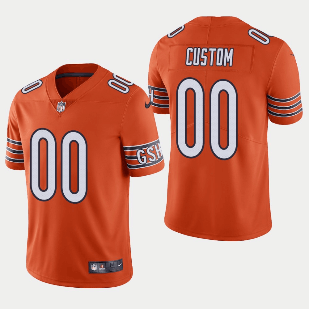 Men's Chicago Bears Customized Orange Vapor Untouchable NFL Stitched Limited Jersey Men's Chicago Bears Customized Orange Vapor Untouchable NFL Stitched Limited Jersey