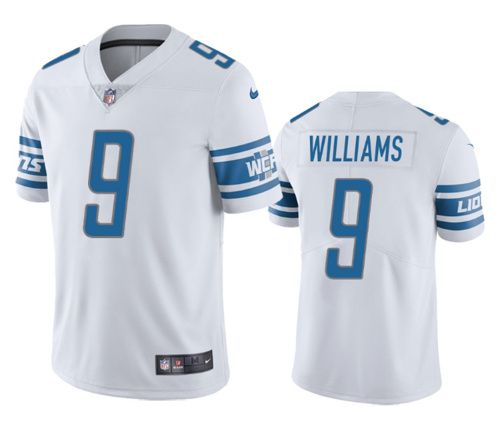 Men's Detroit Lions #9 Jameson Williams White Vapor Untouchable Limited Stitched Jersey Men's Detroit Lions #9 Jameson Williams White Vapor Untouchable Limited Stitched Jersey