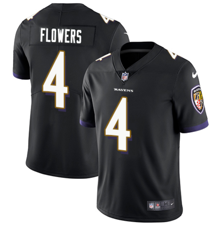 Men's Baltimore Ravens #4 Zay Flowers Black Game Jersey Men's Baltimore Ravens #4 Zay Flowers Black Game Jersey