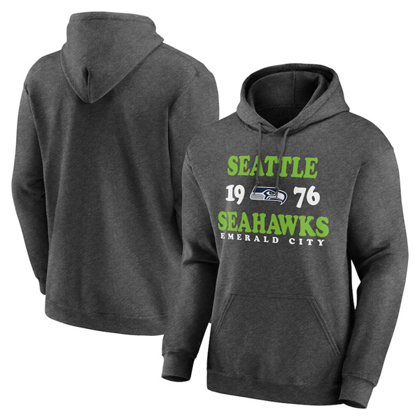 Men's Seattle Seahawks Heathered Charcoal Fierce Competitor Pullover Hoodie Men's Seattle Seahawks Heathered Charcoal Fierce Competitor Pullover Hoodie
