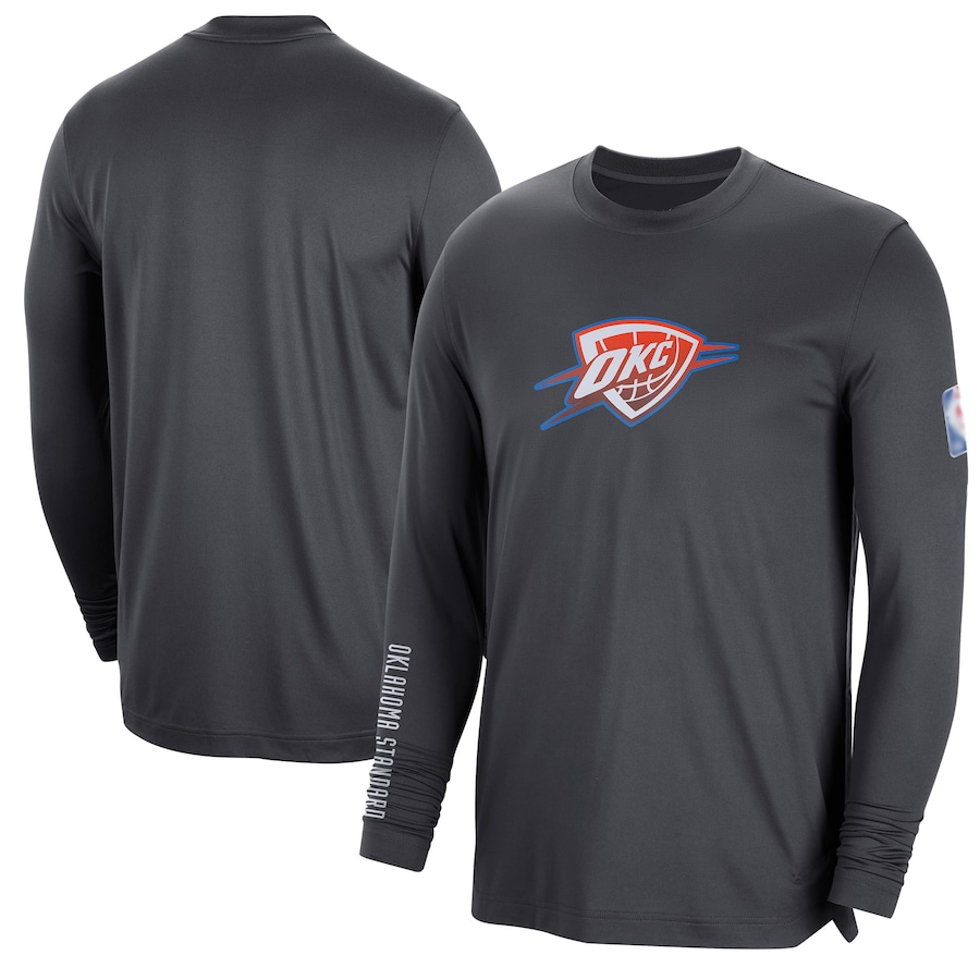Men's Oklahoma City Thunder Black 2022/23 City Edition Essential Expressive Long Sleeve T-Shirt Men's Oklahoma City Thunder Black 2022/23 City Edition Essential Expressive Long Sleeve T-Shirt