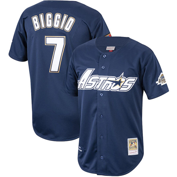 Men's Houston Astros ACTIVE PLAYER Custom Navy Mitchell & Ness Stitched Jersey Men's Houston Astros ACTIVE PLAYER Custom Navy Mitchell & Ness Stitched Jersey