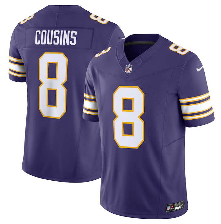 Men's Minnesota Vikings #8 Kirk Cousins Purple 2023 F.U.S.E. Vapor Untouchable Limited Stitched Jersey Men's Minnesota Vikings #8 Kirk Cousins Purple 2023 F.U.S.E. Vapor Untouchable Limited Stitched Jersey