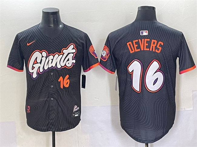 Men's San Francisco Giants #16 Rafael Devers Anthracite 2025 City Connect Limited Stitched Baseball Jersey Men's San Francisco Giants #16 Rafael Devers Anthracite 2025 City Connect Limited Stitched Baseball Jersey