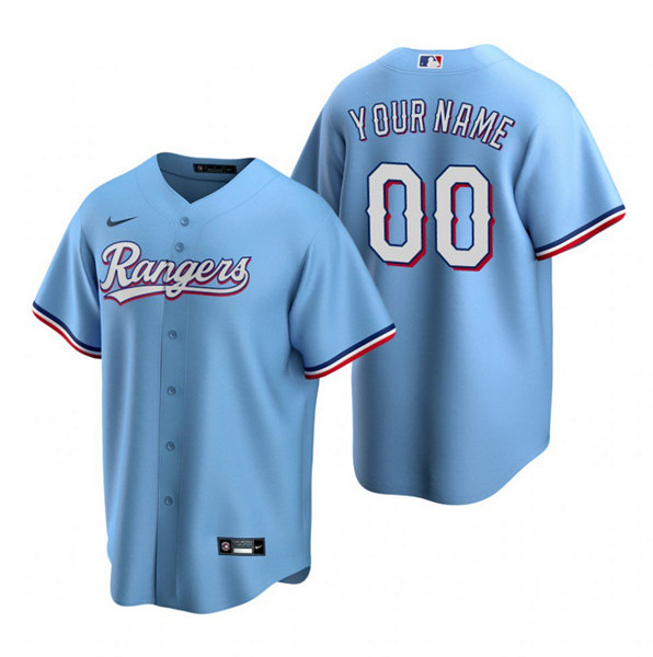 Men's Texas Rangers ACTIVE PLAYER Custom Light Blue Cool Base Stitched Jersey Men's Texas Rangers ACTIVE PLAYER Custom Light Blue Cool Base Stitched Jersey
