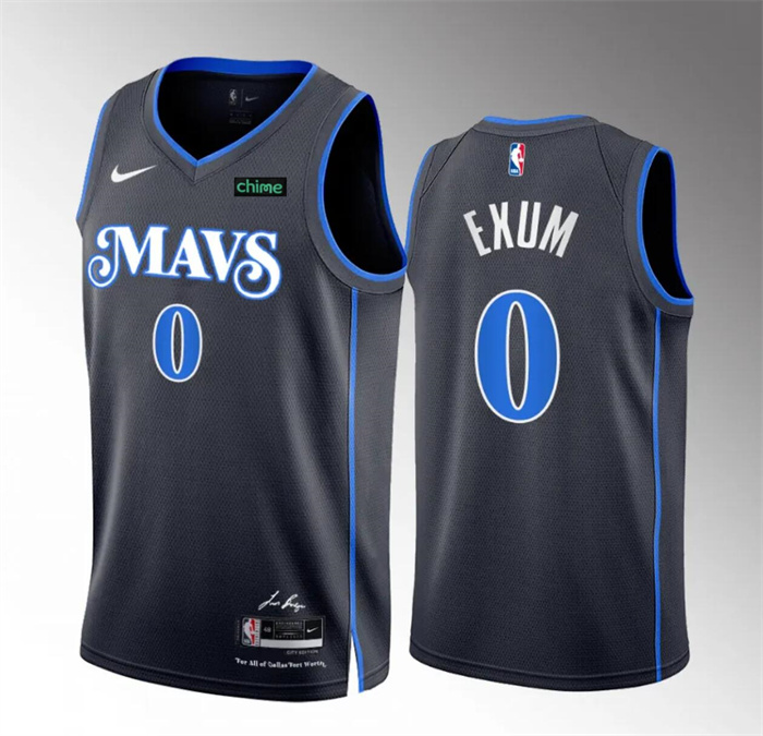 Men's Dallas Mavericks #0 Dante Exum Black 2023/24 City Edition Stitched Basketball Jersey Men's Dallas Mavericks #0 Dante Exum Black 2023/24 City Edition Stitched Basketball Jersey