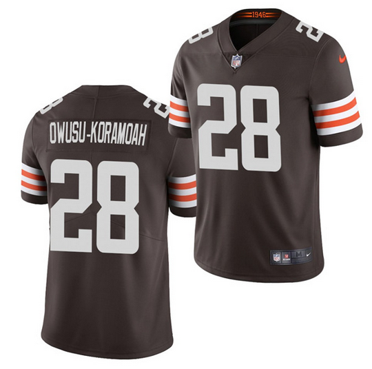 Women's Cleveland Browns #28 Jeremiah Owusu-Koramoah Brown Vapor Untouchable Limited Stitched Jersey Women's Cleveland Browns #28 Jeremiah Owusu-Koramoah Brown Vapor Untouchable Limited Stitched Jersey
