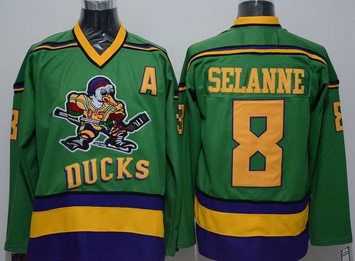 Ducks #8 Teemu Selanne Green CCM Throwback Stitched NHL Jersey Ducks #8 Teemu Selanne Green CCM Throwback Stitched NHL Jersey