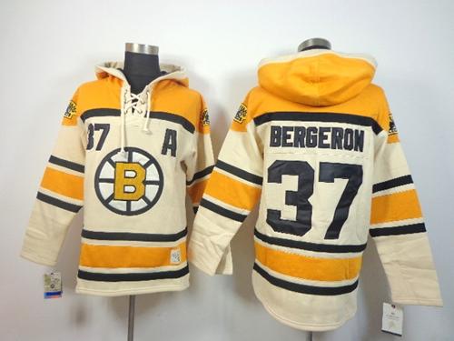 Bruins #37 Patrice Bergeron Cream Sawyer Hooded Sweatshirt Stitched NHL Jersey Bruins #37 Patrice Bergeron Cream Sawyer Hooded Sweatshirt Stitched NHL Jersey