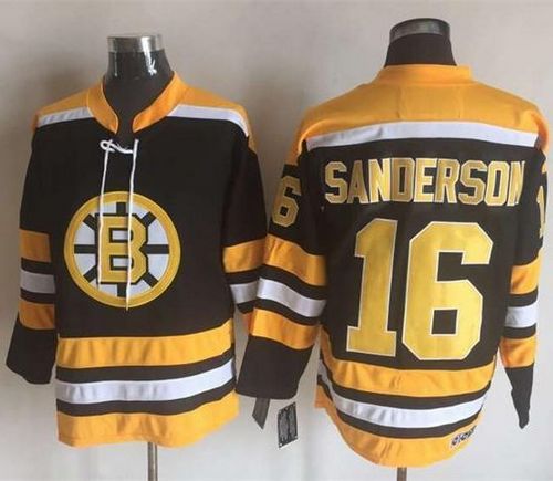 Bruins #16 Derek Sanderson Black/Yellow CCM Throwback New Stitched NHL Jersey Bruins #16 Derek Sanderson Black/Yellow CCM Throwback New Stitched NHL Jersey