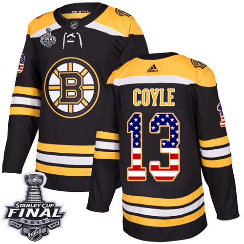 Adidas Bruins #13 Charlie Coyle Black Home Authentic USA Flag 2019 Stanley Cup Final Stitched NHL Jersey Adidas Bruins #13 Charlie Coyle Black Home Authentic USA Flag 2019 Stanley Cup Final Stitched NHL Jersey