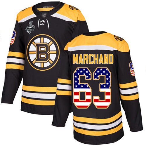 Adidas Bruins #63 Brad Marchand Black Home Authentic USA Flag Stanley Cup Final Bound Stitched NHL Jersey Adidas Bruins #63 Brad Marchand Black Home Authentic USA Flag Stanley Cup Final Bound Stitched NHL Jersey