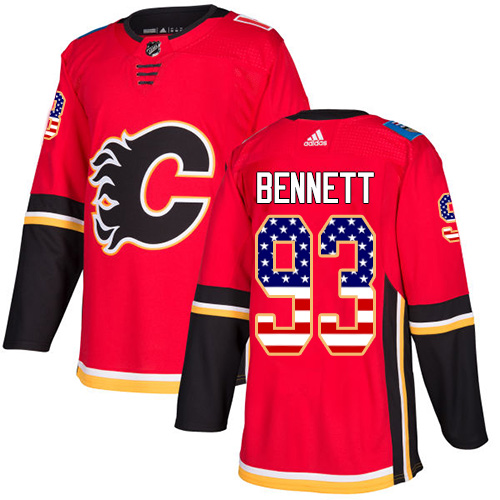 Adidas Flames #93 Sam Bennett Red Home Authentic USA Flag Stitched NHL Jersey Adidas Flames #93 Sam Bennett Red Home Authentic USA Flag Stitched NHL Jersey
